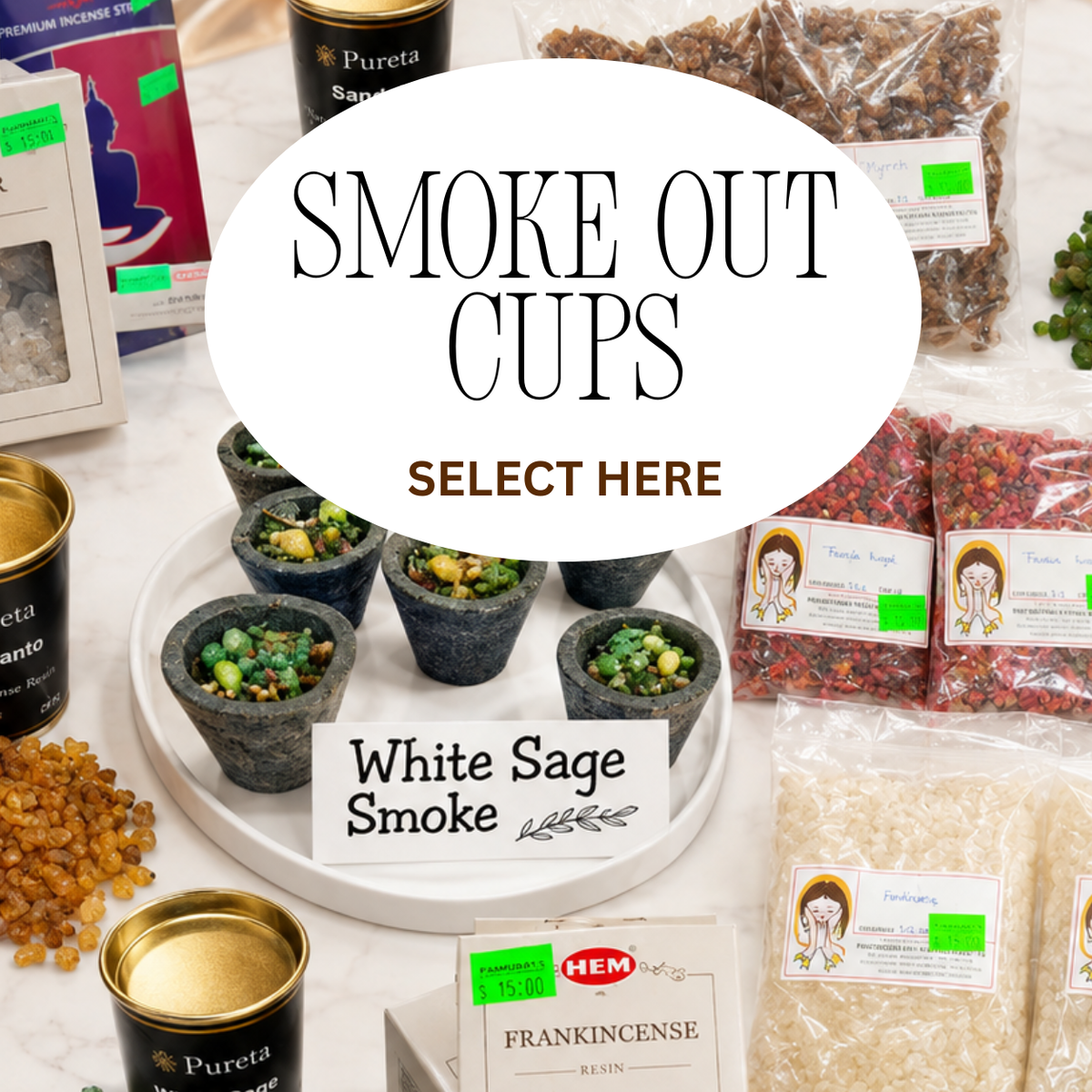 Incense Resins & Smoke Out Cups