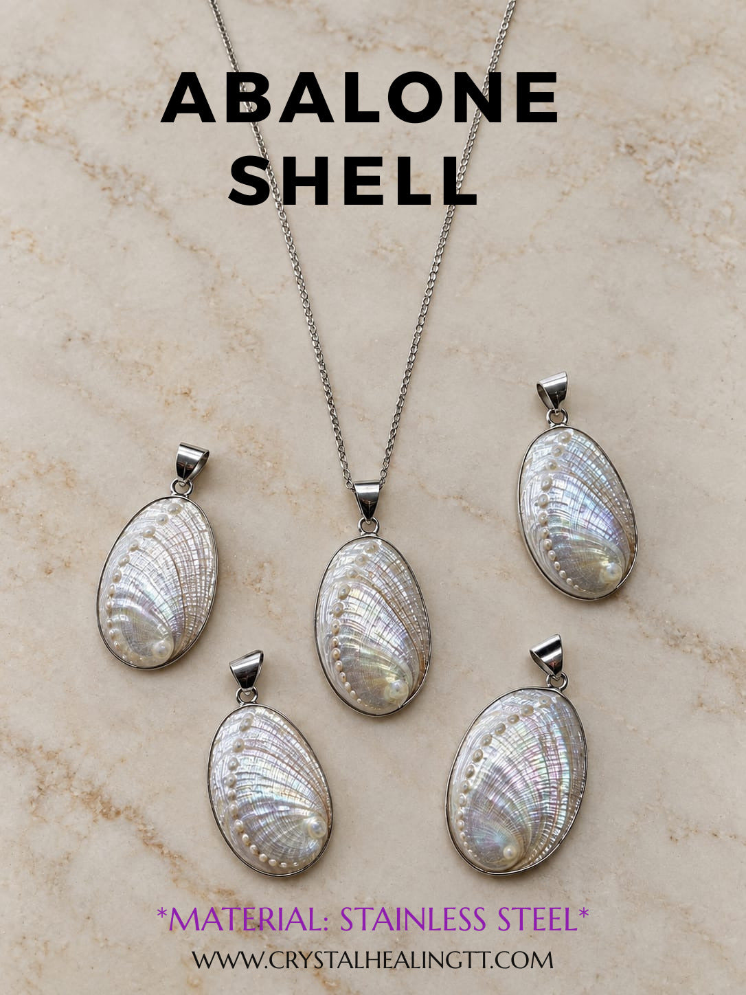Abalone Shell Necklace- Stainless Steel