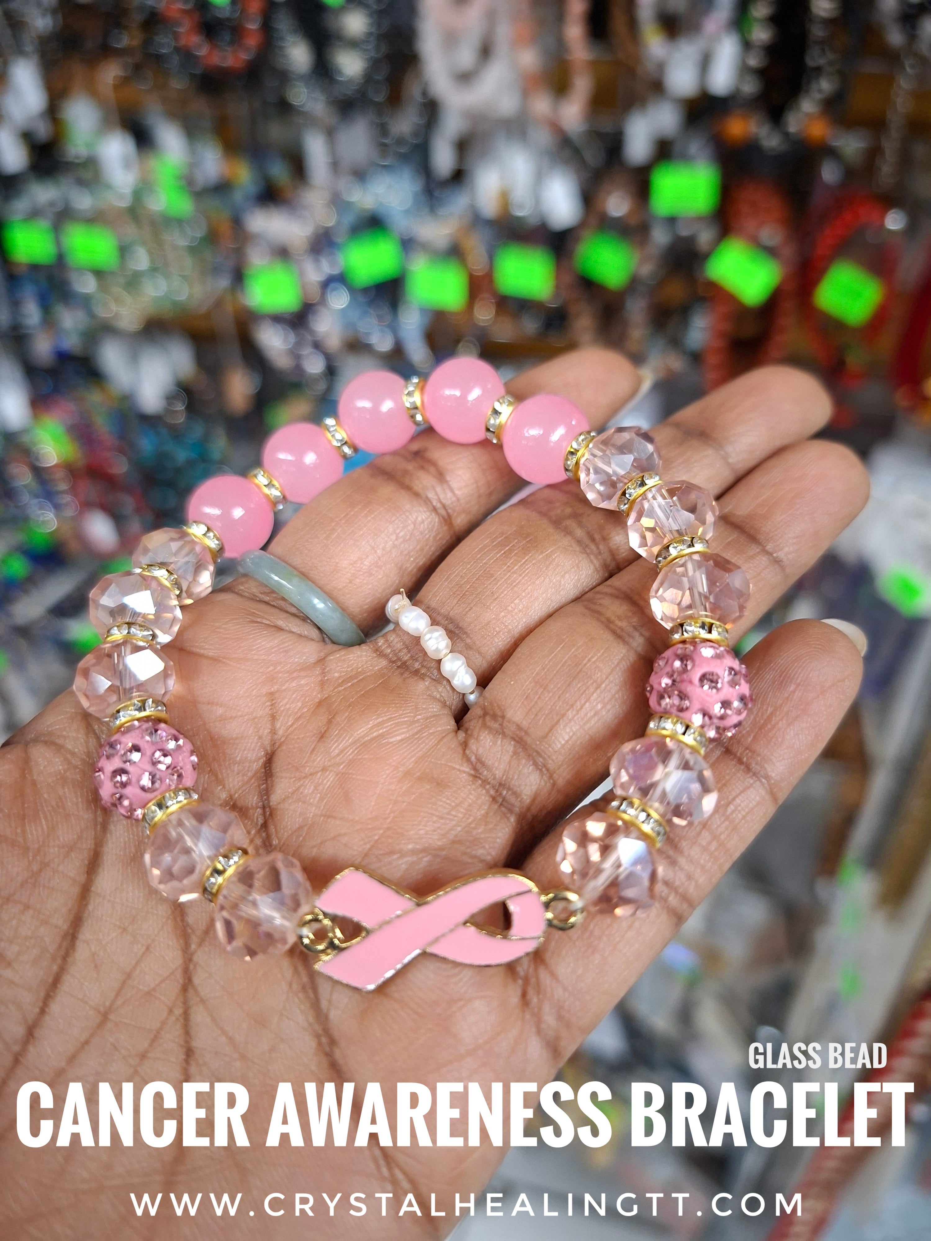 Cancer Awareness Bracelet- Glass Beads
