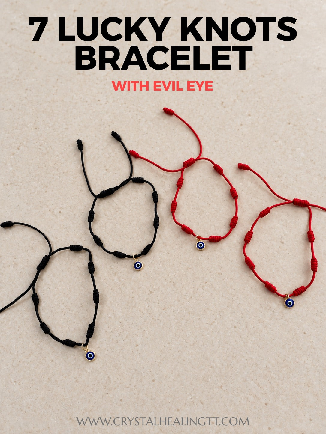 7 Lucky Knots With Evil Eye Bracelet