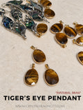 Tiger's Eye Pendant- Brass