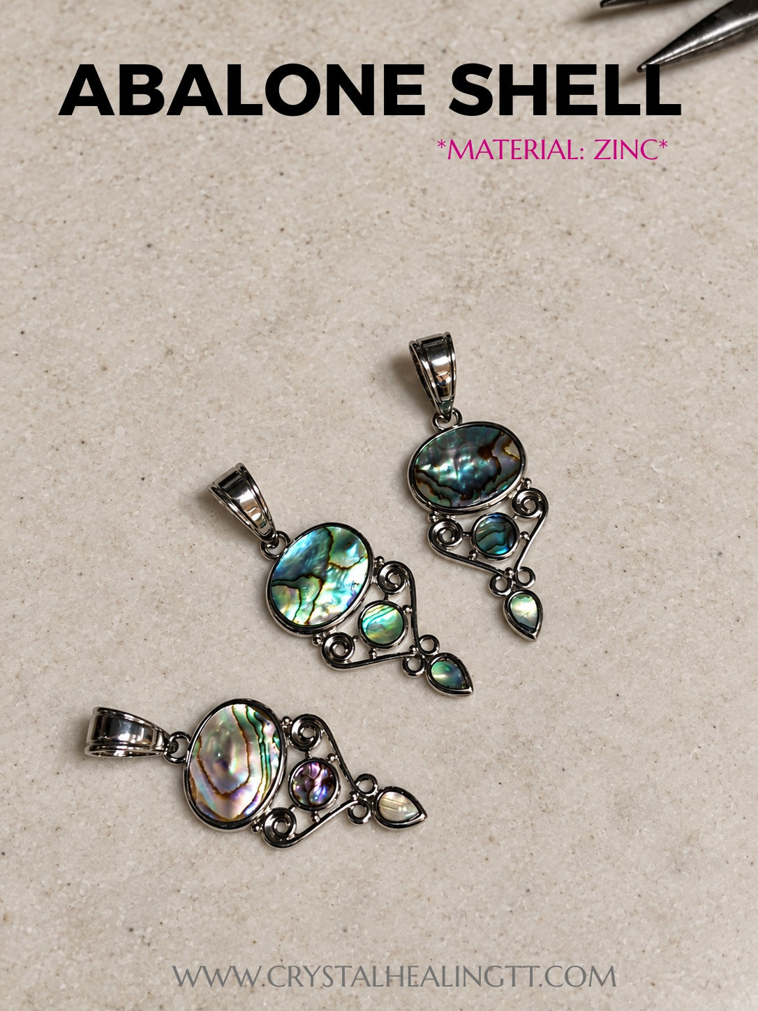 Abalone Shell Pendant- Zinc