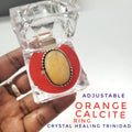 Adjustable Orange Calcite Ring