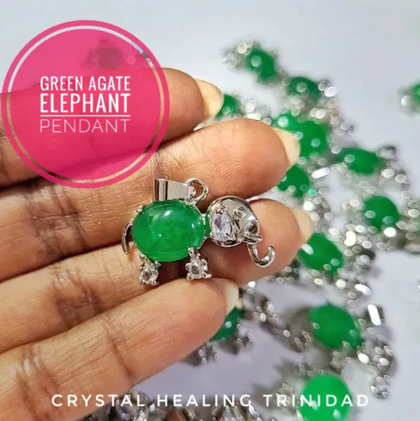 Agate Elephant Pendants