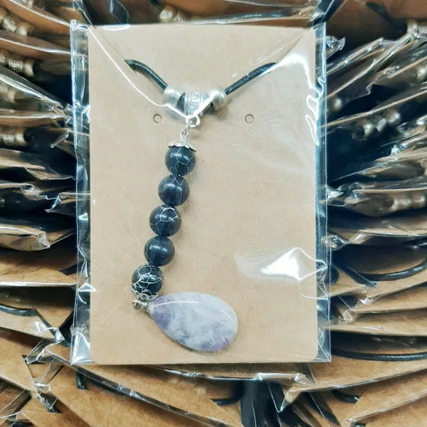 Agate and synthetic black turquoise