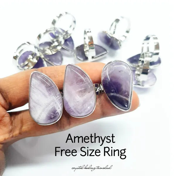 Amethsyt- Chunky Free Size Ring