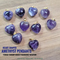 Amethyst Heart Shaped Pendants