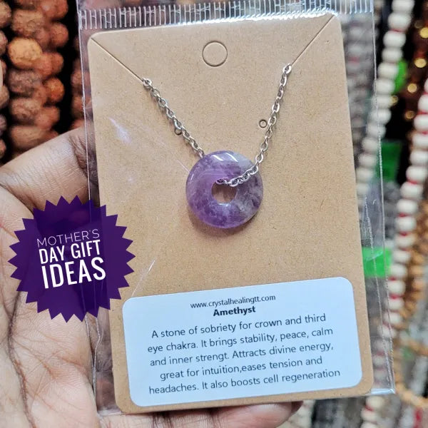 Amethyst Necklace - Stainless Steel