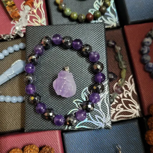 Amethyst and Hematite Set