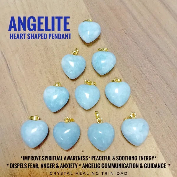 Angelite Heart Shaped Pendant
