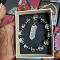 Black Obsidian and Clear Quartz Set