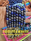 Blue Tigers Eye & Hematite - Stretch Bracelet