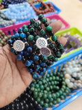 Blue & Green Tiger's Eye - Stretch Bracelet