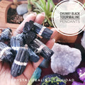 Chunky Black Tourmaline Pendants - App 1.25 inches wide