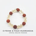 Citrine & Rudraksha (8mm) Small