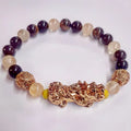 Citrine, black obsidian, tigers eye with pixiu