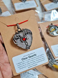 Clear Quartz Dragon Heart Pendant