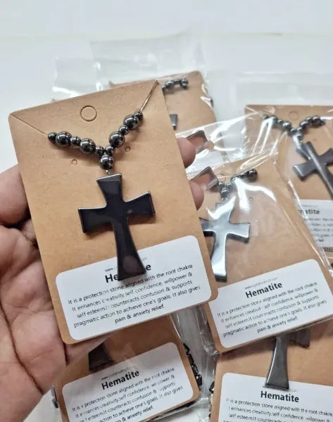 Cross Hematite Necklace