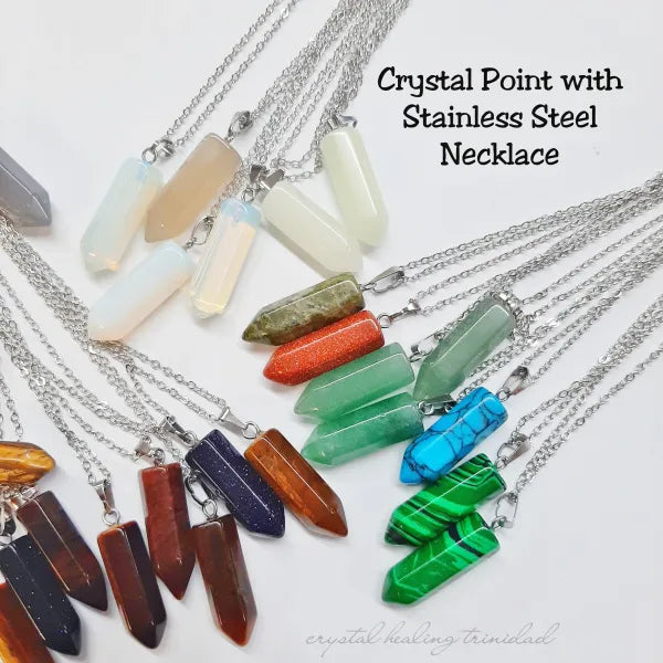 Crystal Point with Stainless Steel Necklace