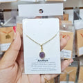 Dainty Amethyst With Stainless Steel Necklace