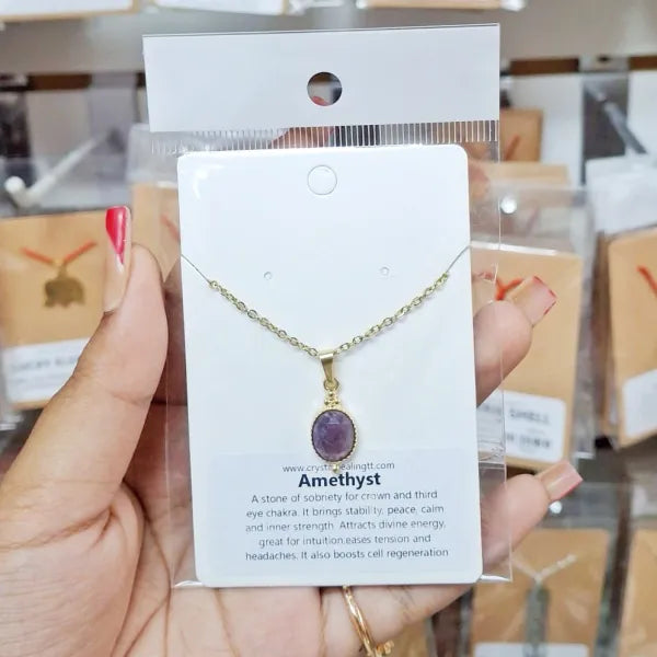 Dainty Amethyst With Stainless Steel Necklace