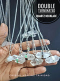 Double Terminated Quartz Necklace- Stainless Steel