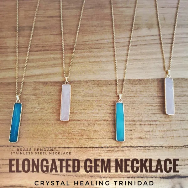 Elongated Gem Necklace