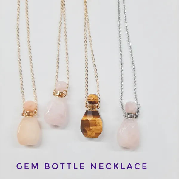 Gem Bottle Necklaces - 11 Inches Long