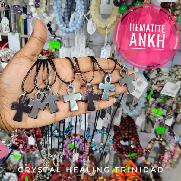 Hematite Ankh Necklace