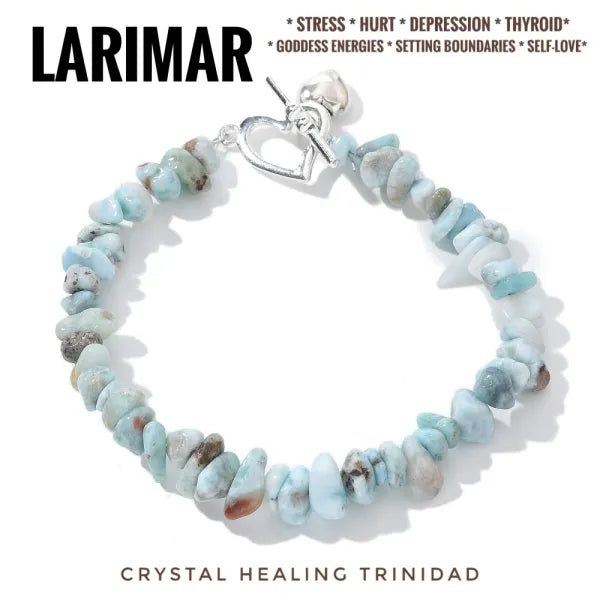 Larimar Chip Style Bracelet