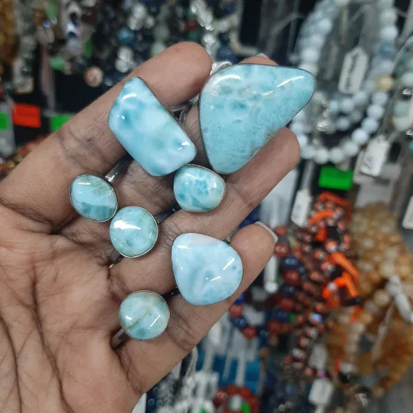 Larimar Rings - 925 silver