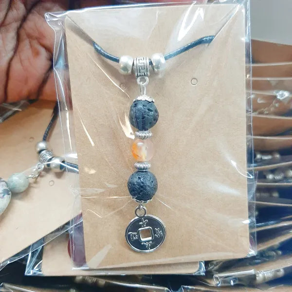 Lava rock and carnelian agate