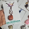 Macrame Quartz & Red Jasper Necklace