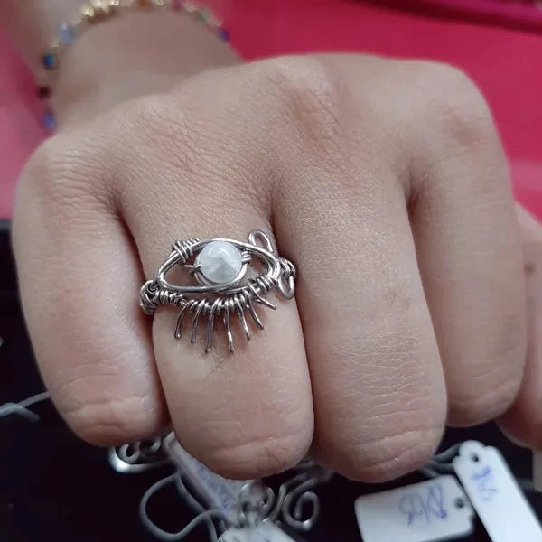 Moonstone Ring Stainless Steel Free Size