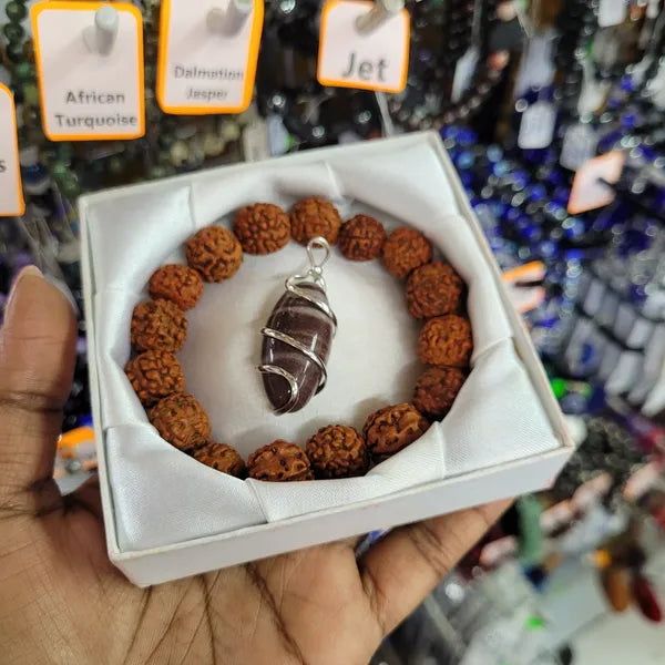 Narmada Lingam and Rudraksha Set