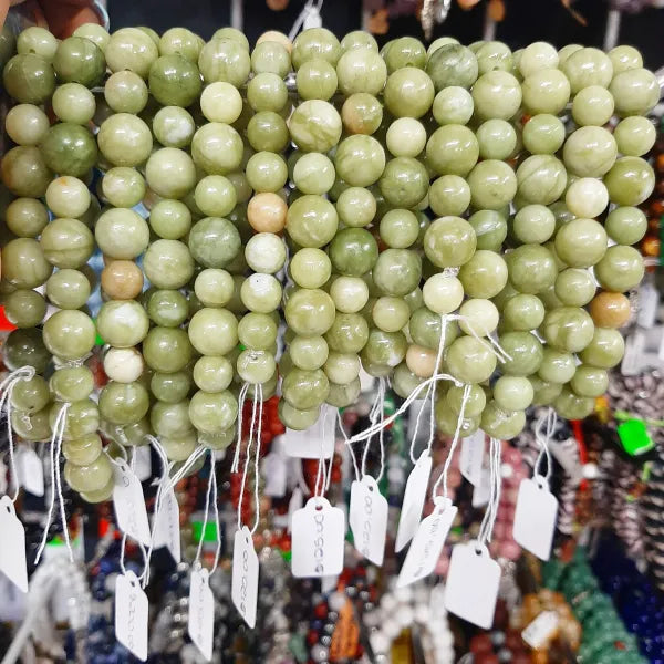 Olive Jade Stretch Bracelet - Medium