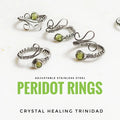 Peridot Ring - Adjustable Stainless Steel