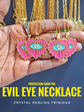 Pink Protection From The Evil Eye - Stainless Steel Necklace