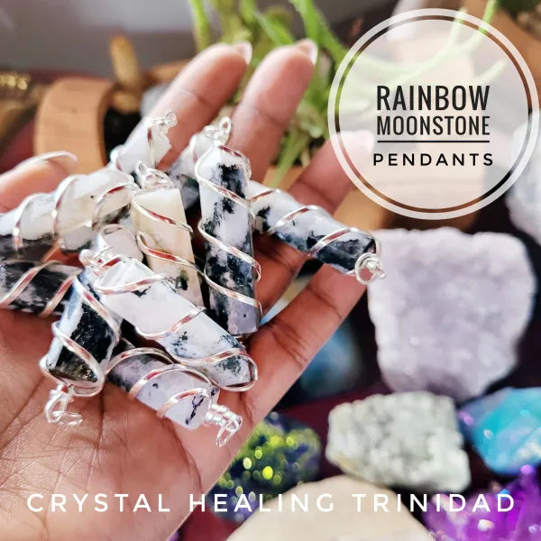 Rainbow Moonstone Pendants - App 1.5 inches long