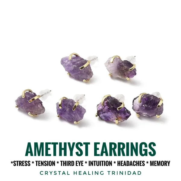 Raw Amethyst Earrings
