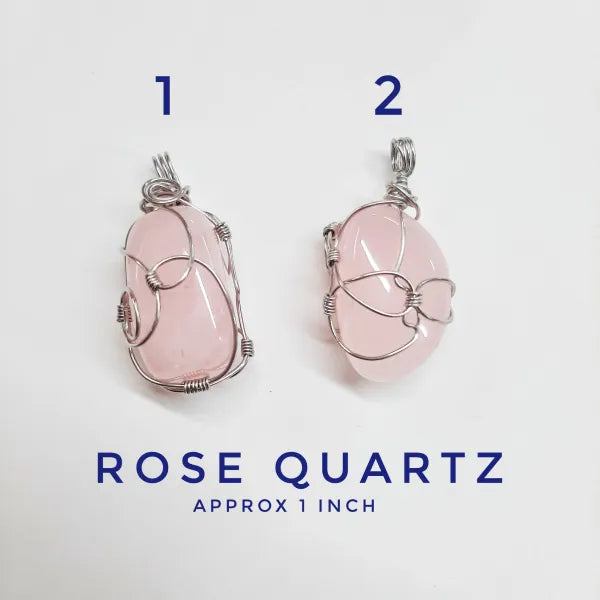 Rose Quartz-tumble stone pendants