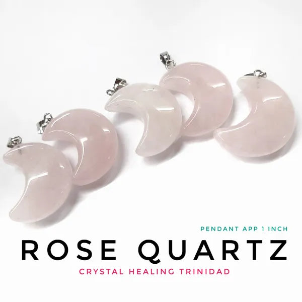 Rose Quartz Moon Pendant