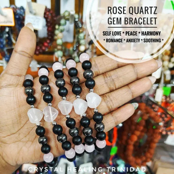 Rose Quartz & Hematite Bracelet