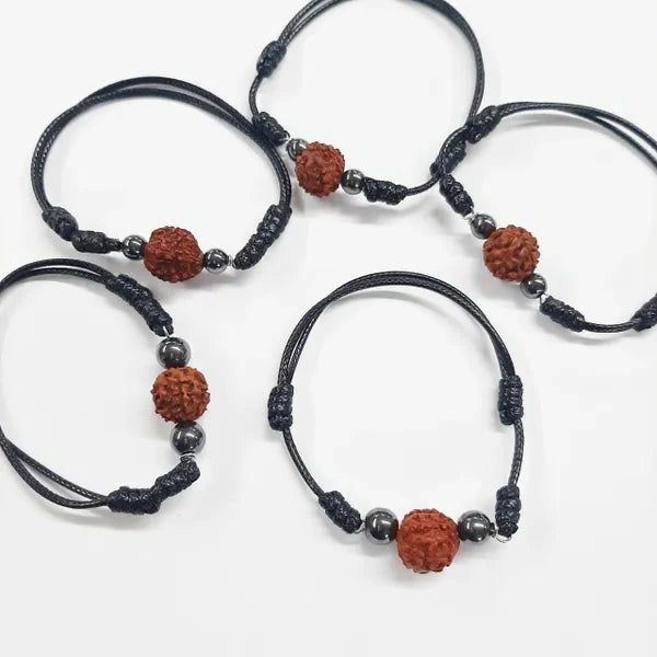 Rudraksha And Hematite Bracelet