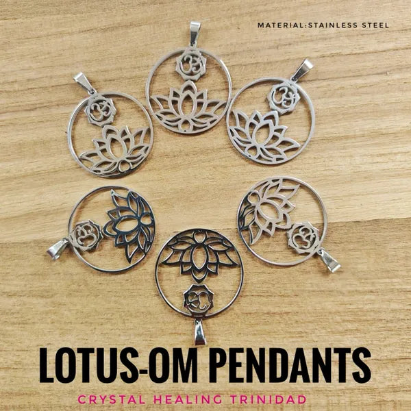 Silver Lotus Pendant - Stainless Steel