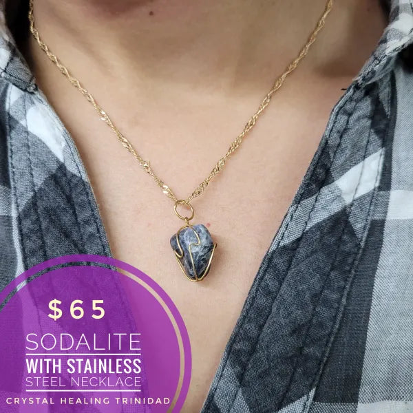 Sodalite Necklace - Stainless Steel