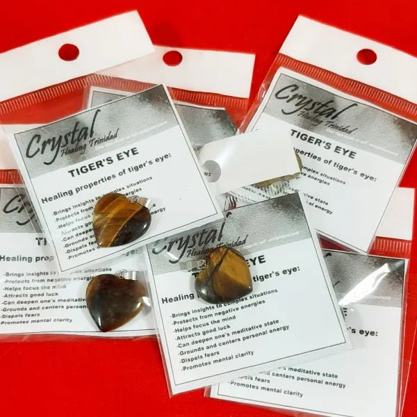Tiger's Eye -heart shaped pendant