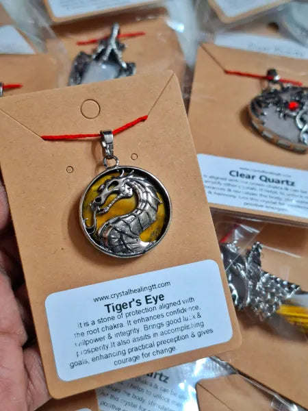 Tiger's Eye Dragon Pendant