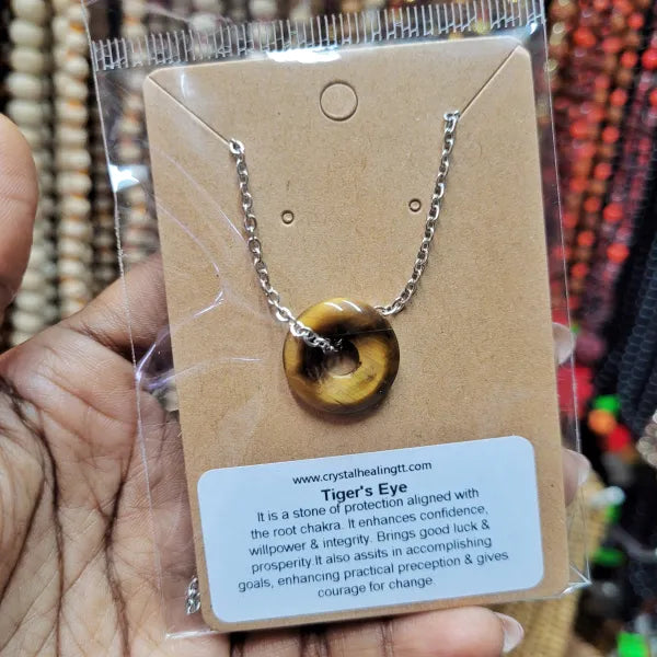 Tiger's Eye Necklace - Stainless Steel