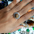Tiger's Eye stainless steel (size 7-8)
